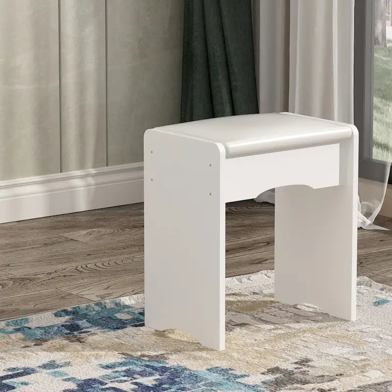 Set da trucco con specchio e lampada, toletta per il trucco con sgabello