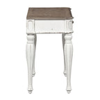 Mobile bagno anticato bianco con specchio e contenitore