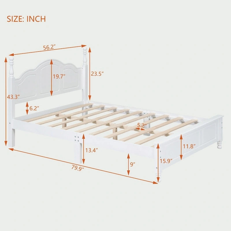 Struttura Letto a Piattaforma in Legno a Grandezza Naturale