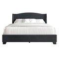 Letto imbottito Wingback con borchie cromate e cassetti contenitore