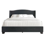 Letto imbottito Wingback con borchie cromate e cassetti contenitore