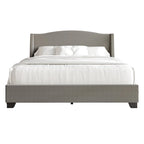Letto imbottito Wingback con borchie cromate e cassetti contenitore