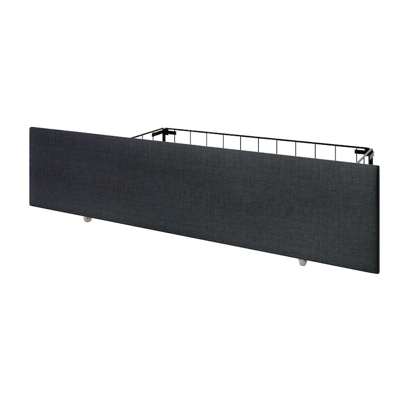 Letto imbottito Wingback con borchie cromate e cassetti contenitore