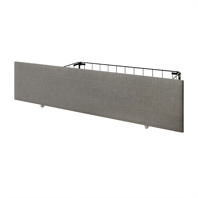 Letto imbottito Wingback con borchie cromate e cassetti contenitore