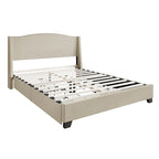 Letto imbottito Wingback con borchie cromate e cassetti contenitore