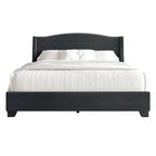 Letto imbottito Wingback con borchie cromate e cassetti contenitore