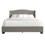 Letto imbottito Wingback con borchie cromate e cassetti contenitore