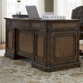 Scrivania direzionale piccola Antique Toffee con vani contenitore