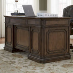 Scrivania direzionale piccola Antique Toffee con vani contenitore