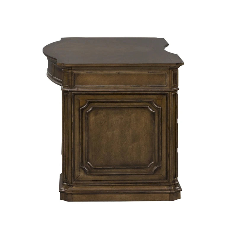 Scrivania direzionale piccola Antique Toffee con vani contenitore