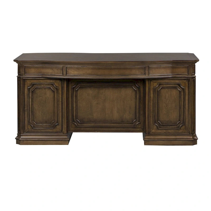 Scrivania direzionale piccola Antique Toffee con vani contenitore