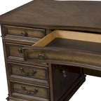 Scrivania direzionale piccola Antique Toffee con vani contenitore