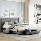 Letto Matrimoniale con Contenitore e 3 Cassetti