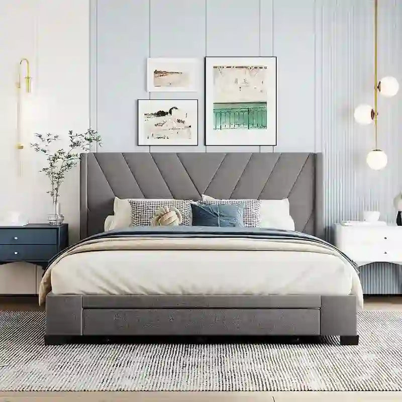 Letto Matrimoniale con Contenitore e 3 Cassetti