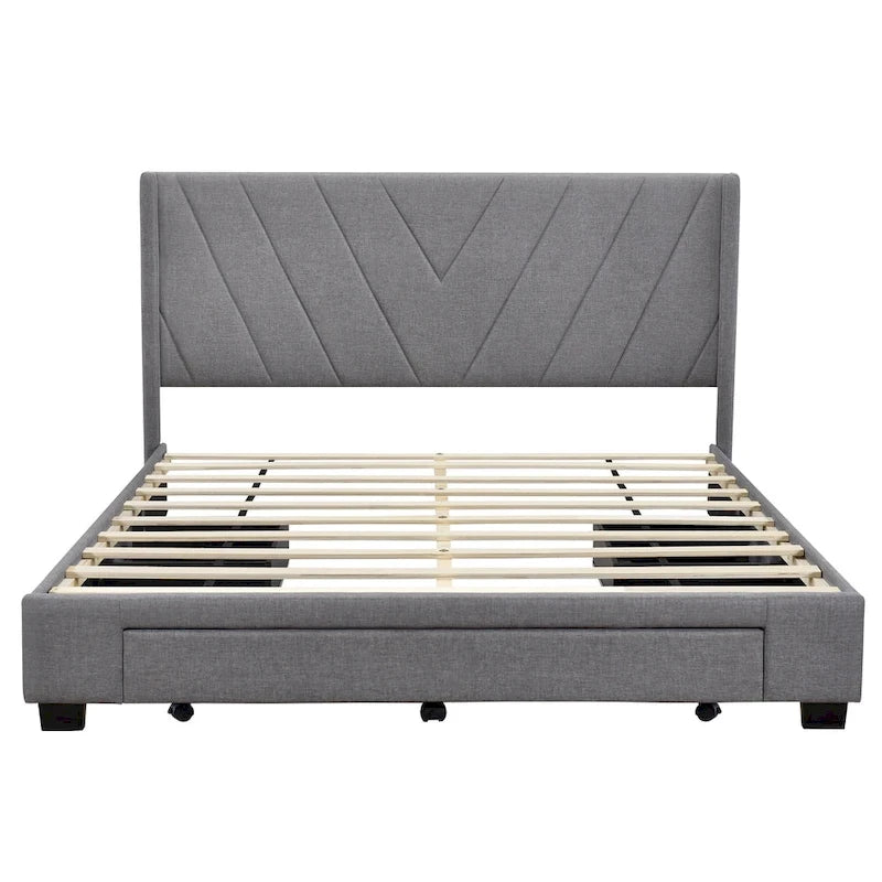 Letto Matrimoniale con Contenitore e 3 Cassetti