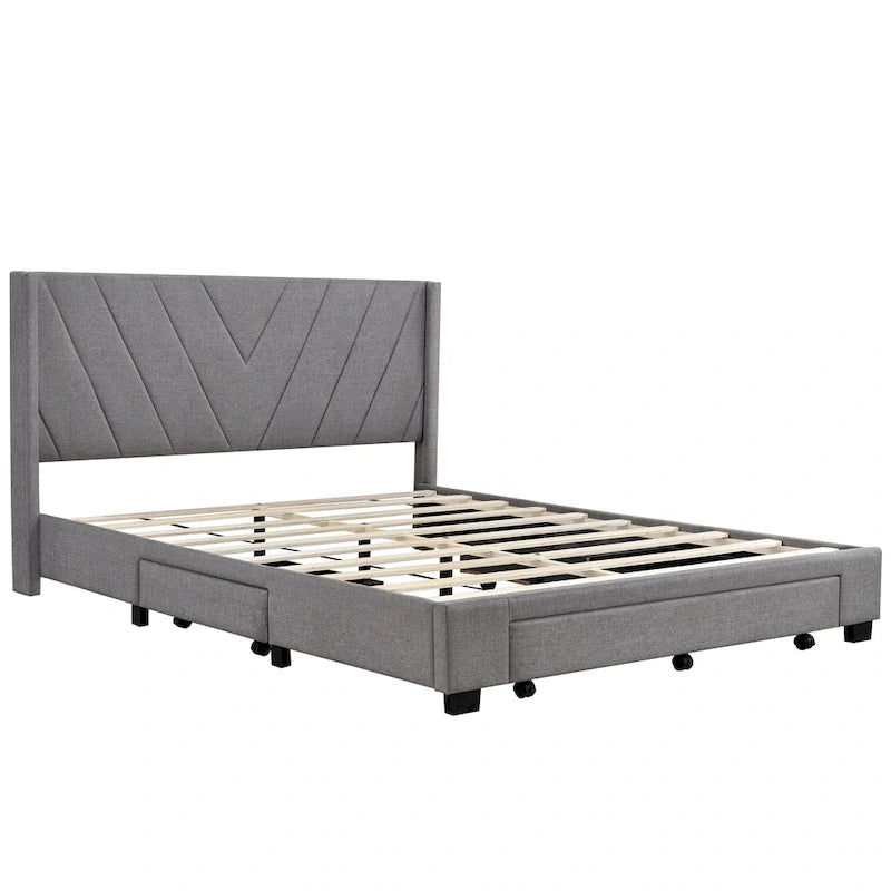 Letto Matrimoniale con Contenitore e 3 Cassetti