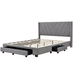 Letto Matrimoniale con Contenitore e 3 Cassetti