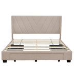Letto Matrimoniale con Contenitore e 3 Cassetti