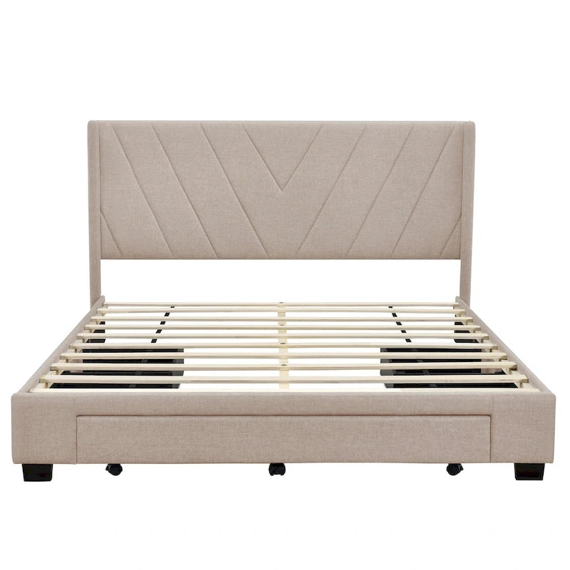 Letto Matrimoniale con Contenitore e 3 Cassetti
