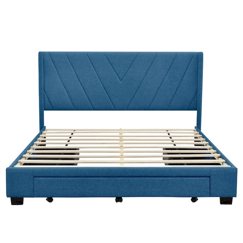 Letto Matrimoniale con Contenitore e 3 Cassetti