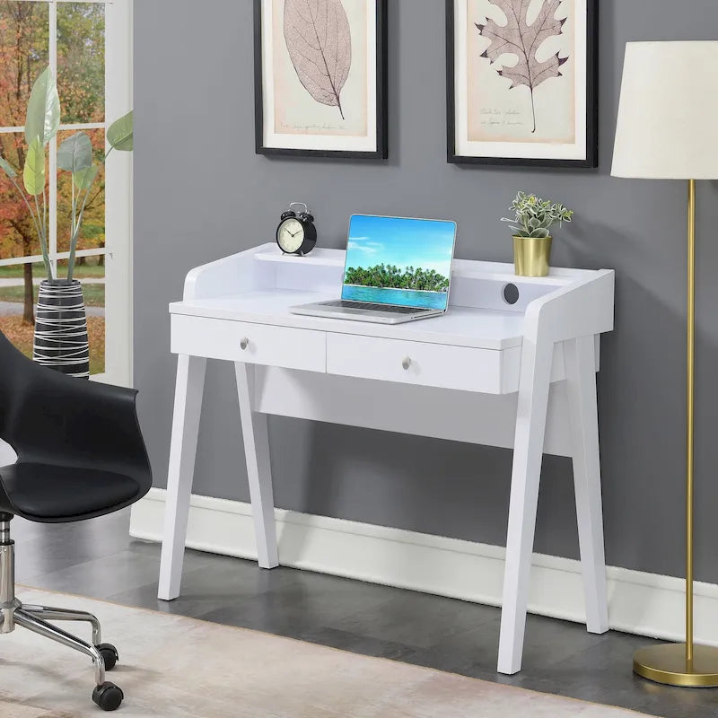 Scrivania a 2 cassetti con ripiano aperto per Home Office
