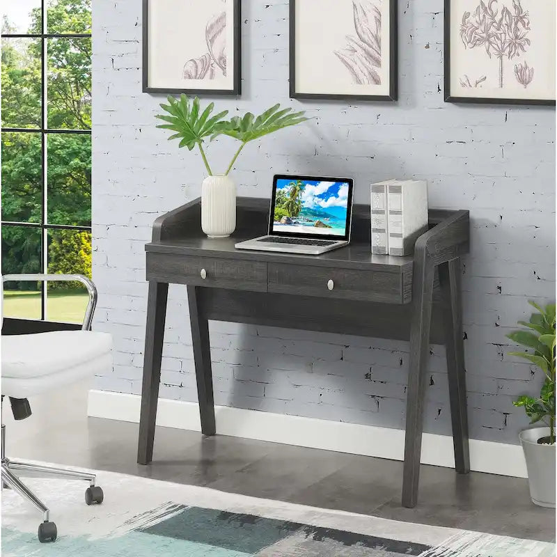 Scrivania a 2 cassetti con ripiano aperto per Home Office