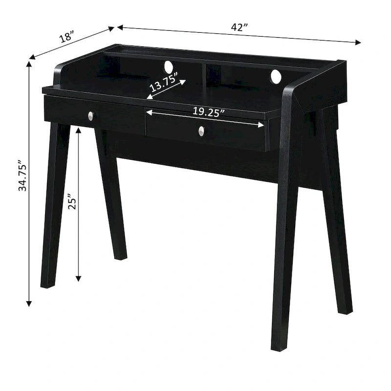Scrivania a 2 cassetti con ripiano aperto per Home Office
