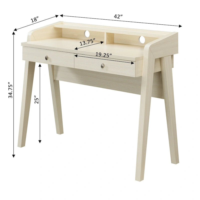 Scrivania a 2 cassetti con ripiano aperto per Home Office