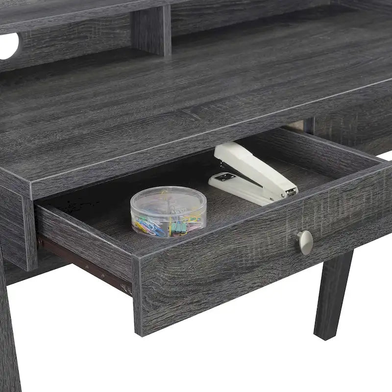 Scrivania a 2 cassetti con ripiano aperto per Home Office