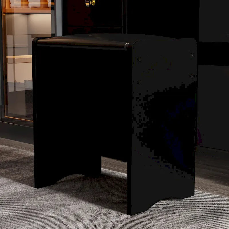 Set Tavolo da Trucco con Specchio Illuminato a 5 Cassetti (ROSA/NERO) - 52H