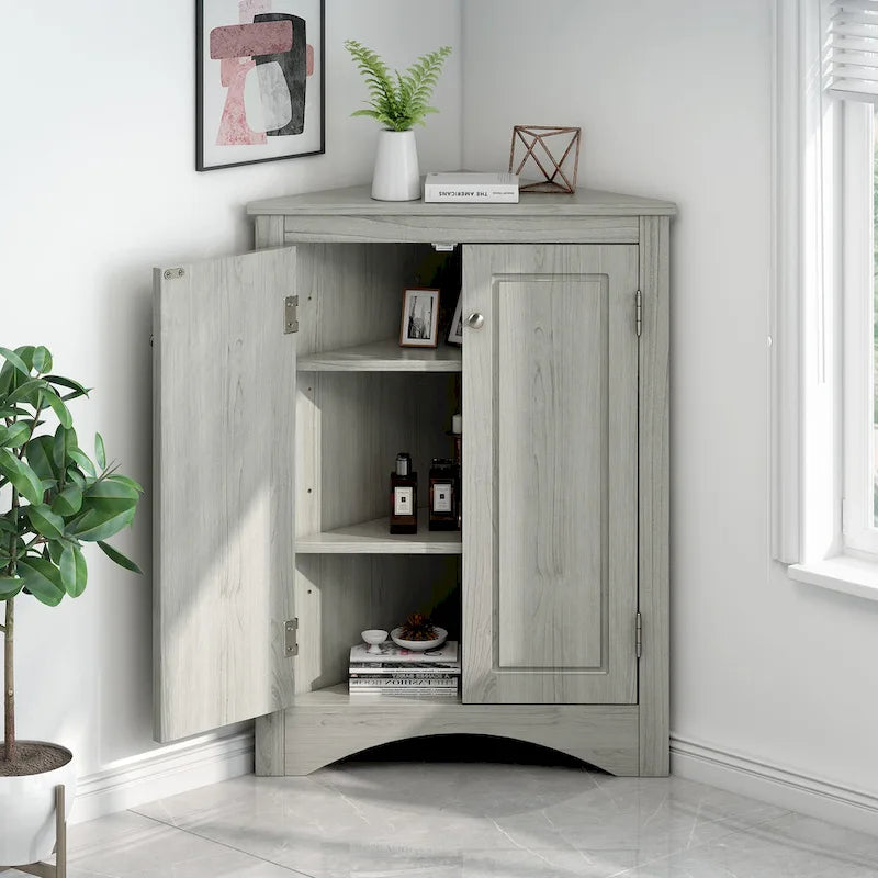 Mobiletto angolare per bagno e cucina con ripiani regolabili
