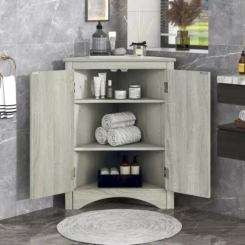 Mobiletto angolare per bagno e cucina con ripiani regolabili
