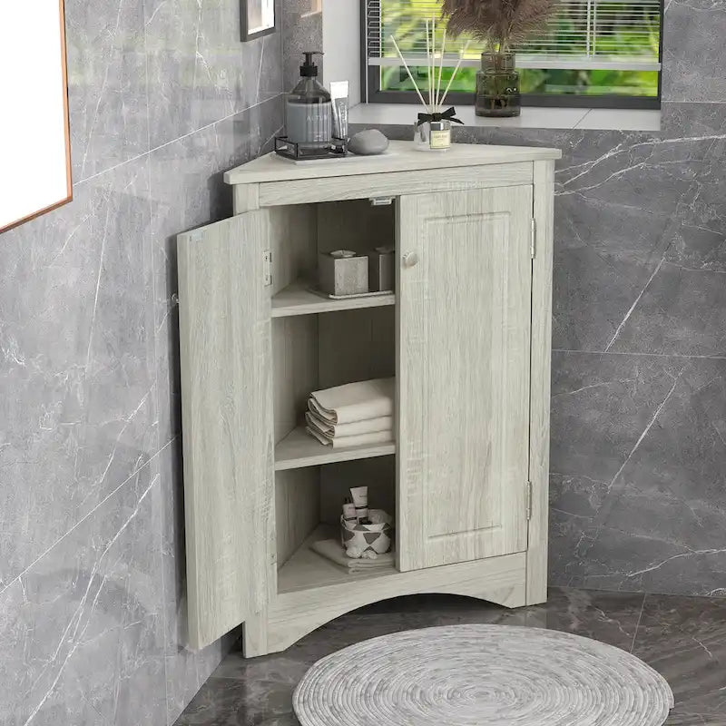 Mobiletto angolare per bagno e cucina con ripiani regolabili