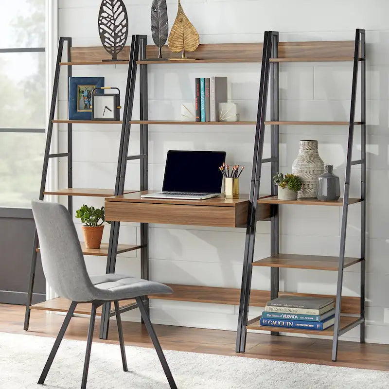 Scrivania a Scala con Ripiani Aperti per Home Office