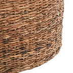 Tavolino rotondo in abaca e rattan intrecciato a mano 18 pollici