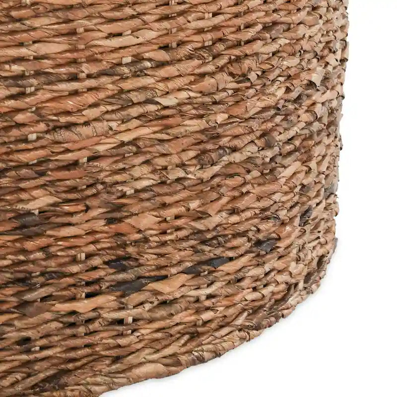 Tavolino rotondo in abaca e rattan intrecciato a mano 18 pollici