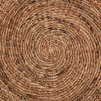 Tavolino rotondo in abaca e rattan intrecciato a mano 18 pollici
