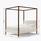Letto a baldacchino queen size con telaio elegante