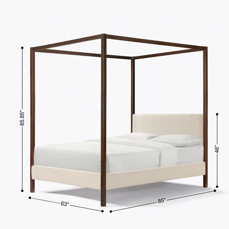 Letto a baldacchino queen size con telaio elegante
