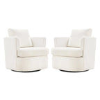 Set di 2 Poltrone Girevoli Moderne in Ciniglia