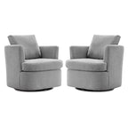 Set di 2 Poltrone Girevoli Moderne in Ciniglia