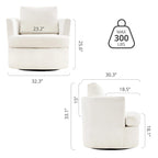 Set di 2 Poltrone Girevoli Moderne in Ciniglia