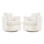 Set di 2 Poltrone Girevoli Moderne in Ciniglia