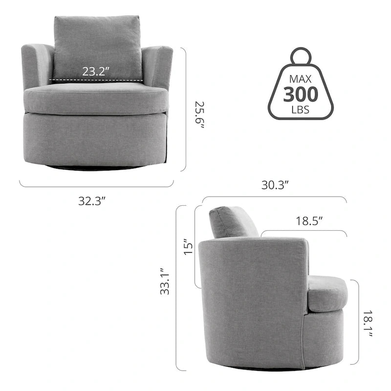 Set di 2 Poltrone Girevoli Moderne in Ciniglia