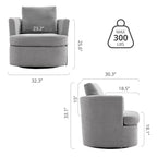 Set di 2 Poltrone Girevoli Moderne in Ciniglia