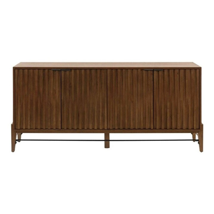Consolle/credenza moderna di metà secolo, consolle da ufficio, credenza d'accento, marrone