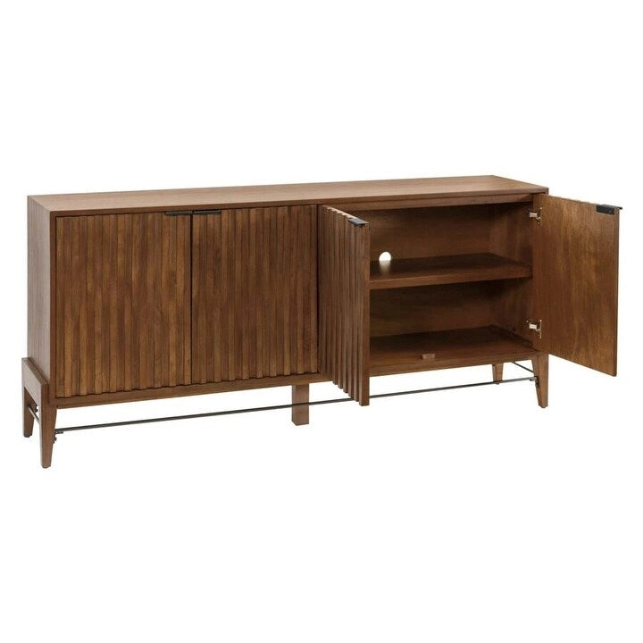 Consolle/credenza moderna di metà secolo, consolle da ufficio, credenza d'accento, marrone