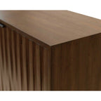 Consolle/credenza moderna di metà secolo, consolle da ufficio, credenza d'accento, marrone