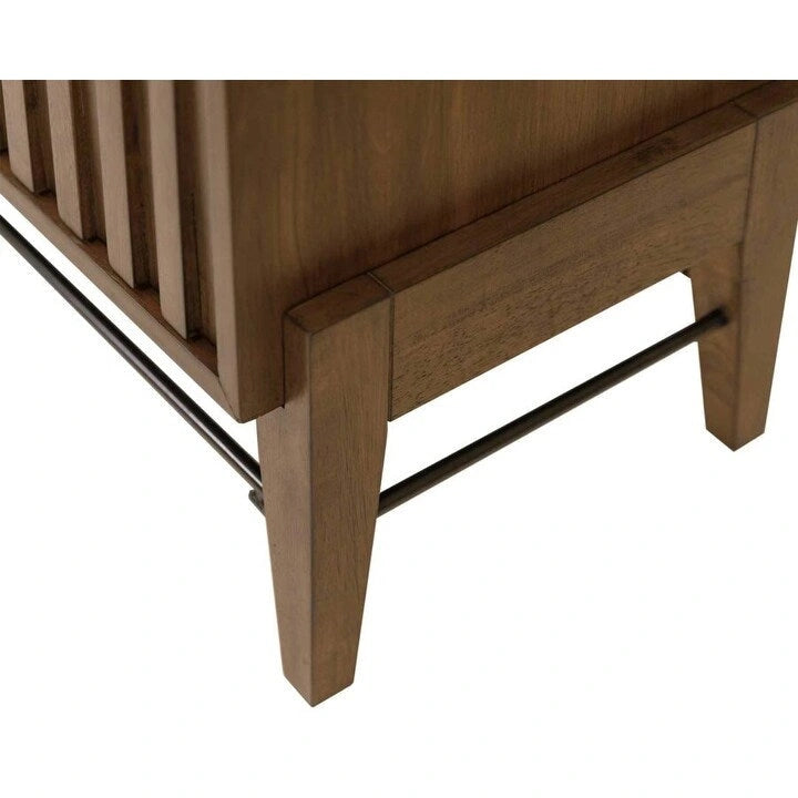 Consolle/credenza moderna di metà secolo, consolle da ufficio, credenza d'accento, marrone