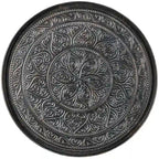 Tavolino da caffè rotondo da 60 cm con vassoio superiore martellato - metallo vintage